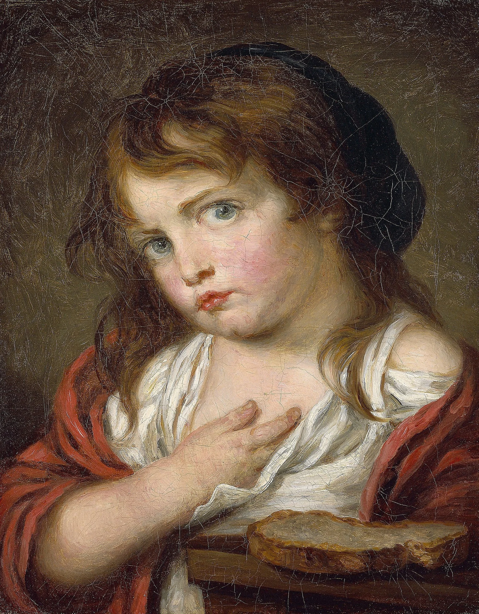 Little Girl Pouting, by Unknown, oil, 1794