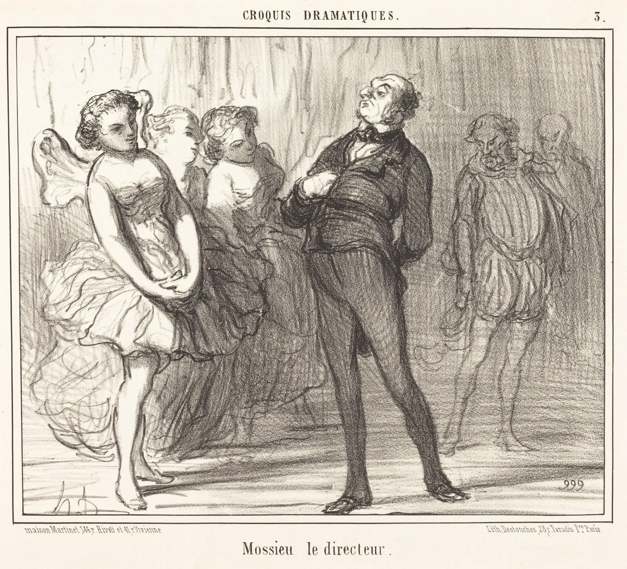 Mossieu le directeur, by Honoré Daumier, ink, 1856