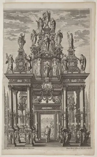 Frontispiece with Triumphal Arch with Christ and the Apostles