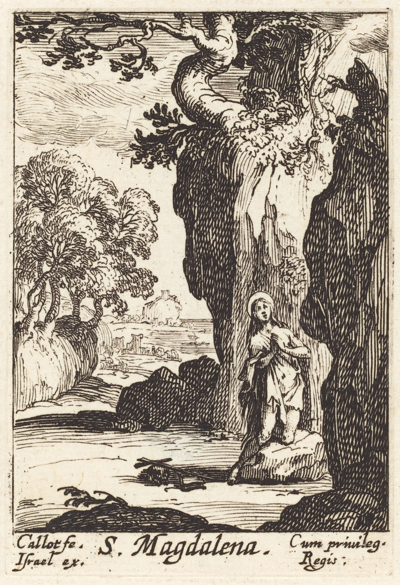 Saint Mary Magdalene, by Jacques Callot, ink, 1632