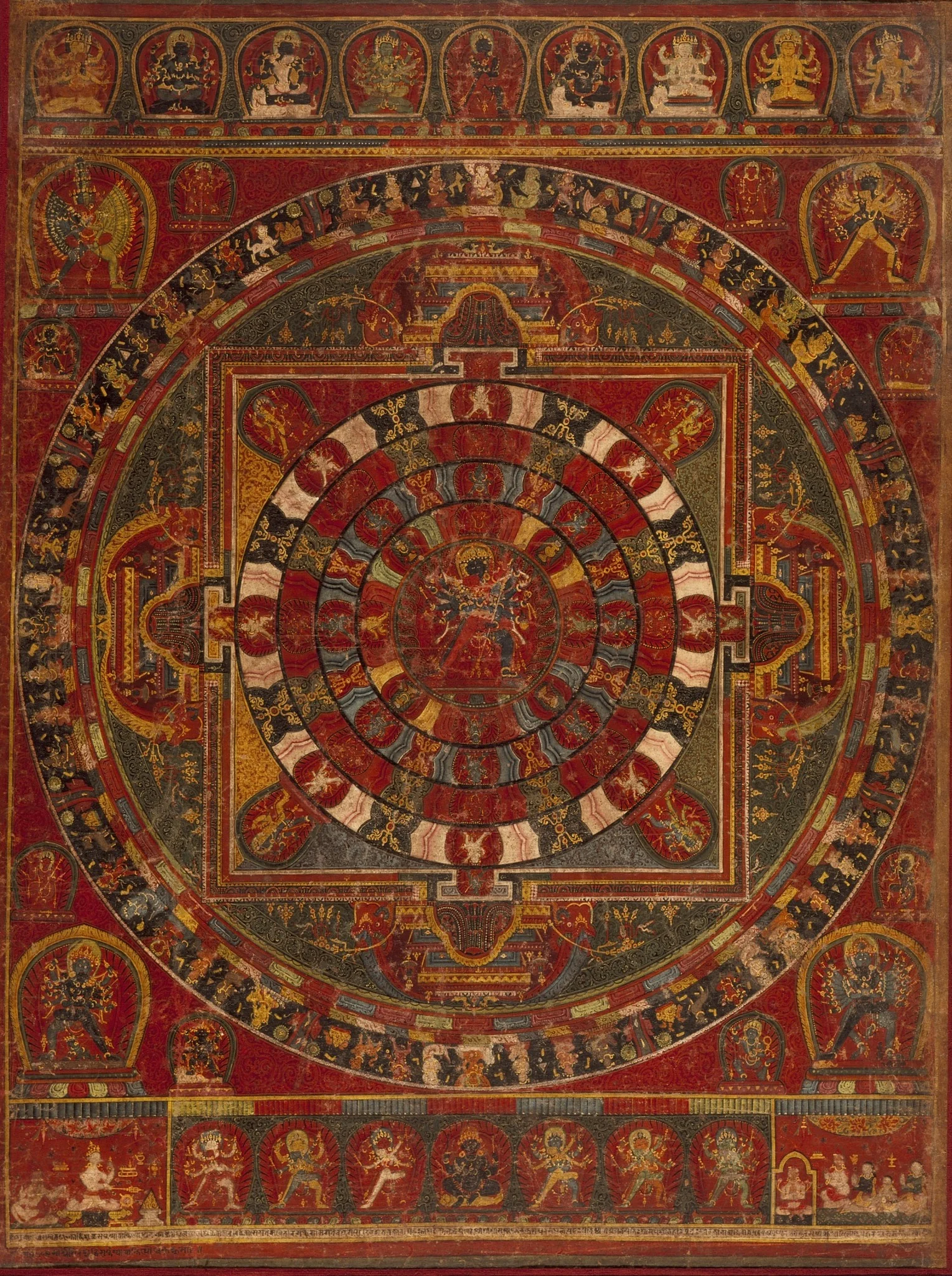 Mandala of the Buddhist Deity Chakrasamvara, by Unknown, unspecified, 1496