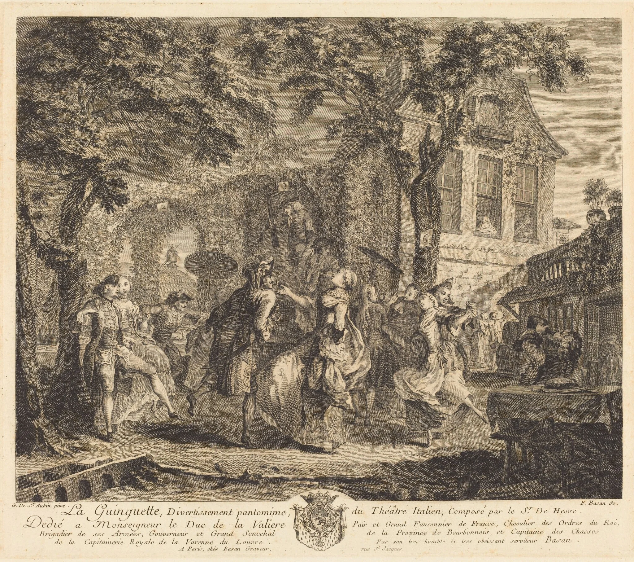 The Tavern, by Pierre-François Basan, ink, 1762