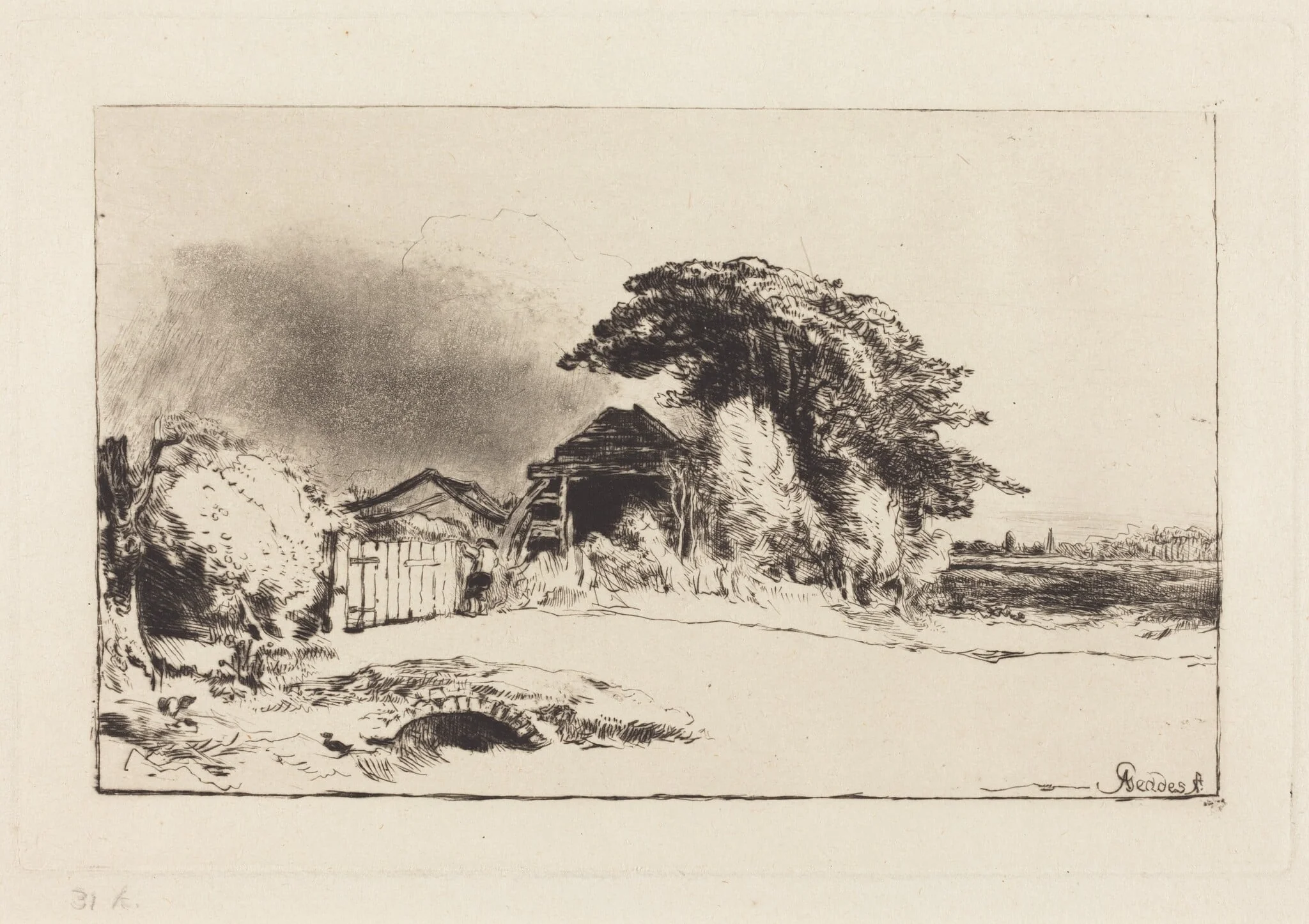 Peckham Rye, by Andrew Geddes, ink, 1826
