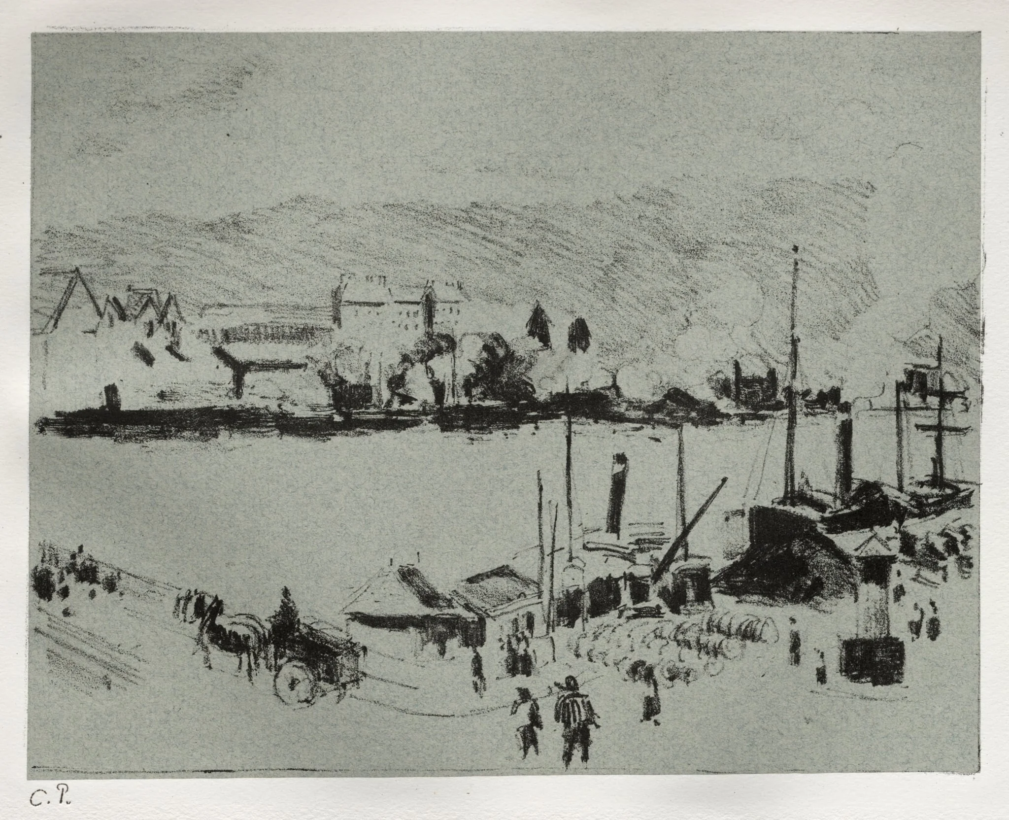 Quai Boieldieu in Rouen, by Camille Pissarro, 1896