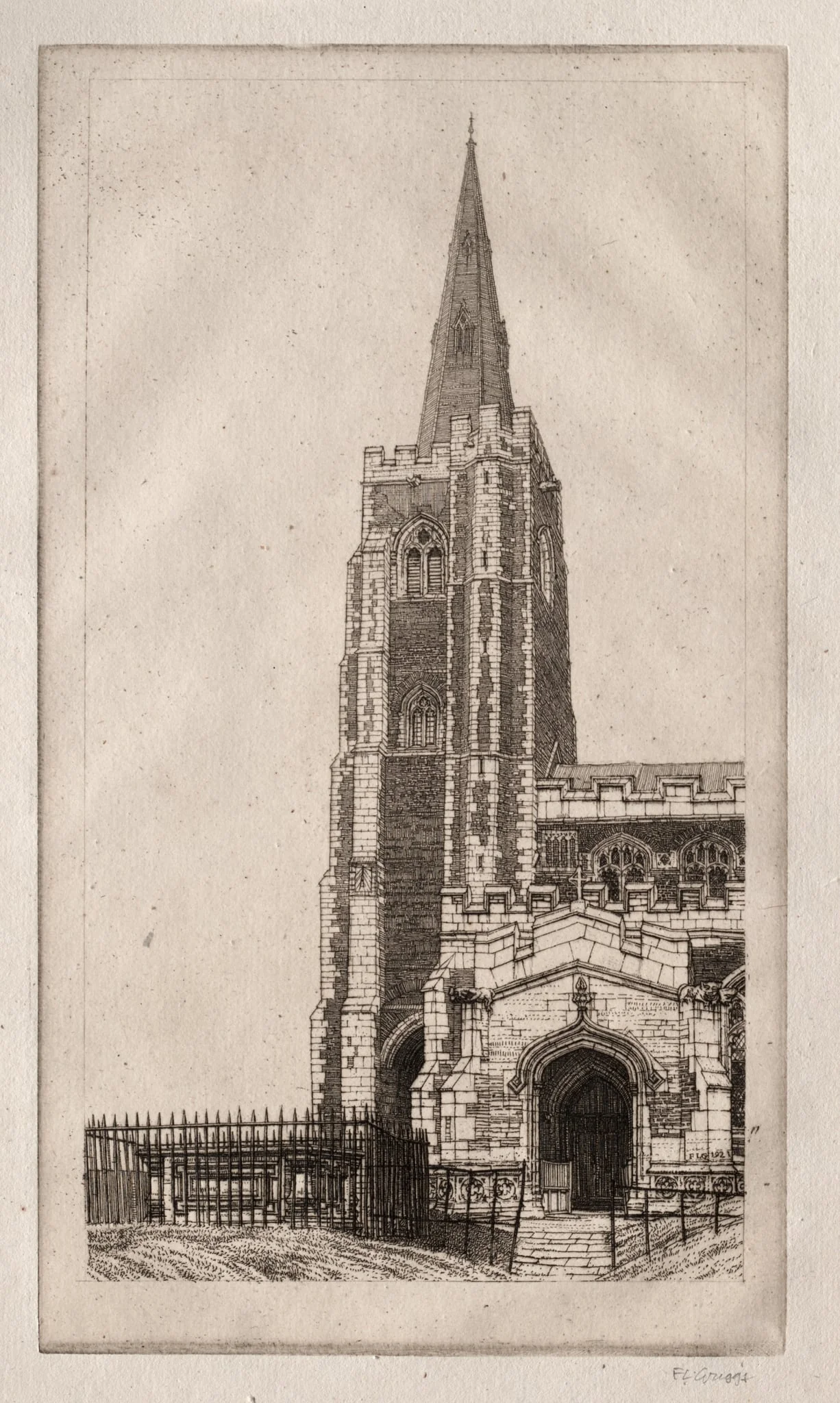 St. Wendred's, March, by Frederick Landseer Maur Griggs, 1917