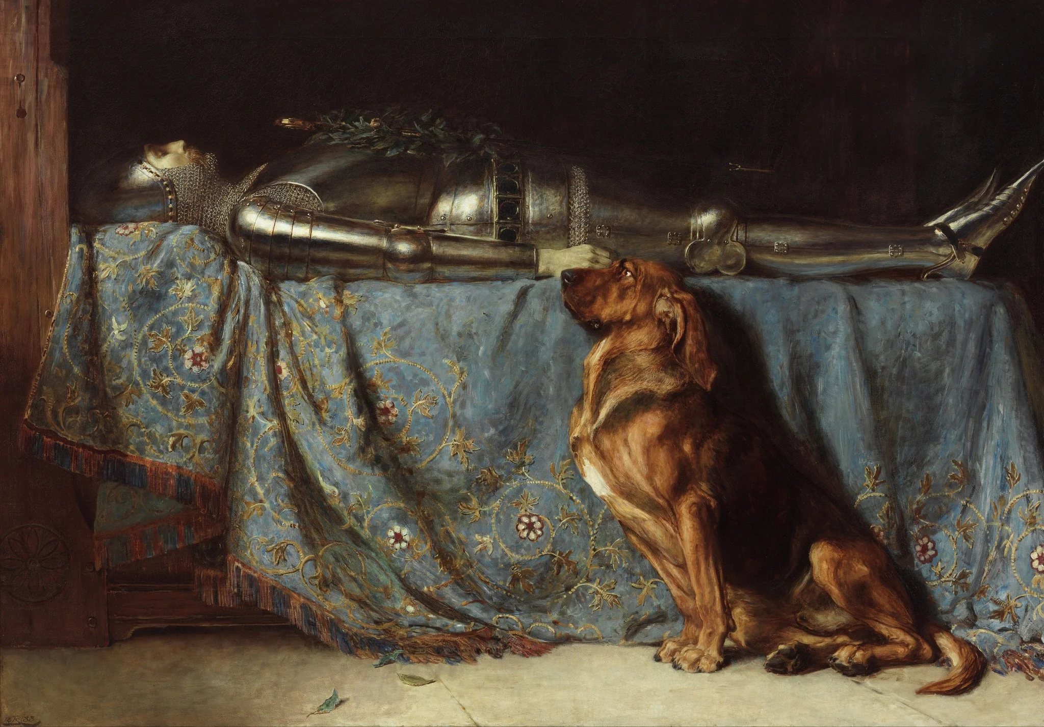 Requiescat, by Briton Rivière, oil, 1894