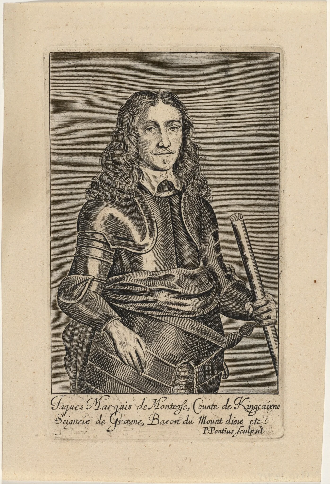 James Graham, First Marquess of Montrose, by Paulus Pontius, ink, 1630