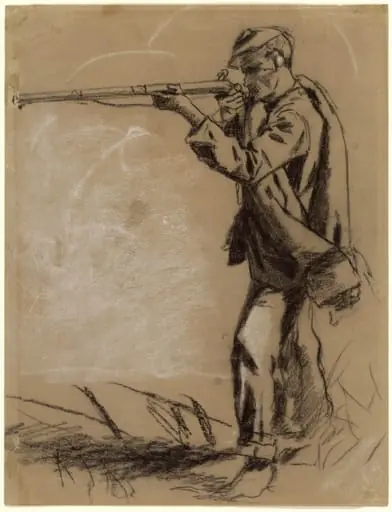 Soldier Taking Aim [recto]
