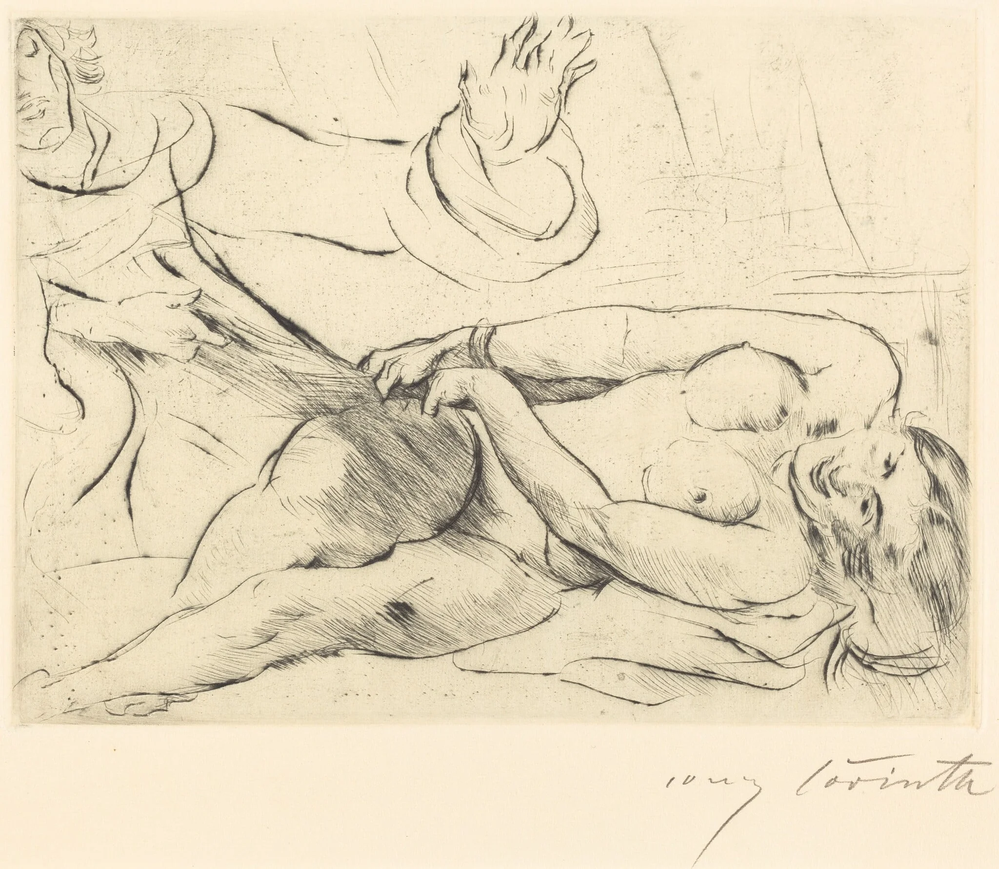 Joseph und Potiphars Weib II (Joseph and Potiphar's Wife II), by Lovis Corinth, ink, 1915