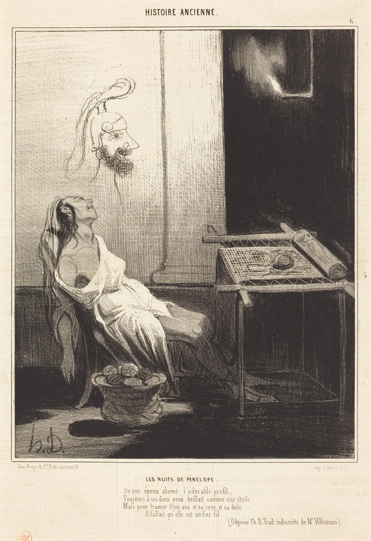 Les Nuits de Pénélope, by Honoré Daumier, ink, 1842