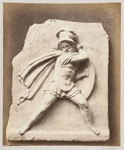 Fighting Warrior, bas-relief in terra cotta