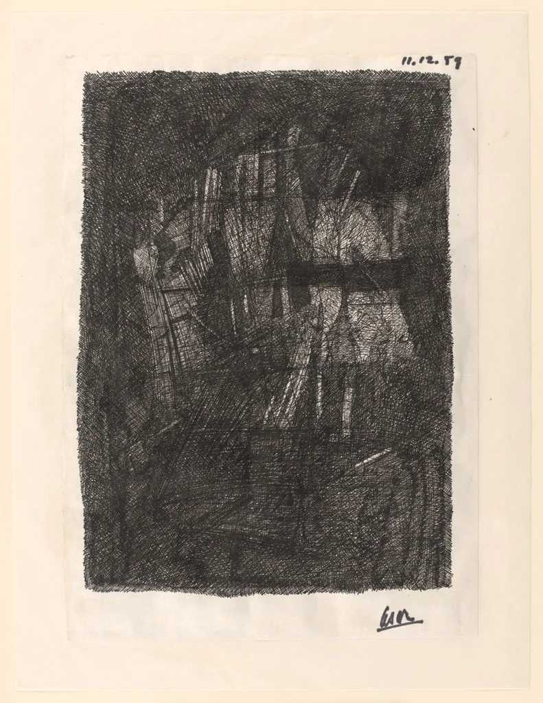 Untitled, by César, ink, 1959