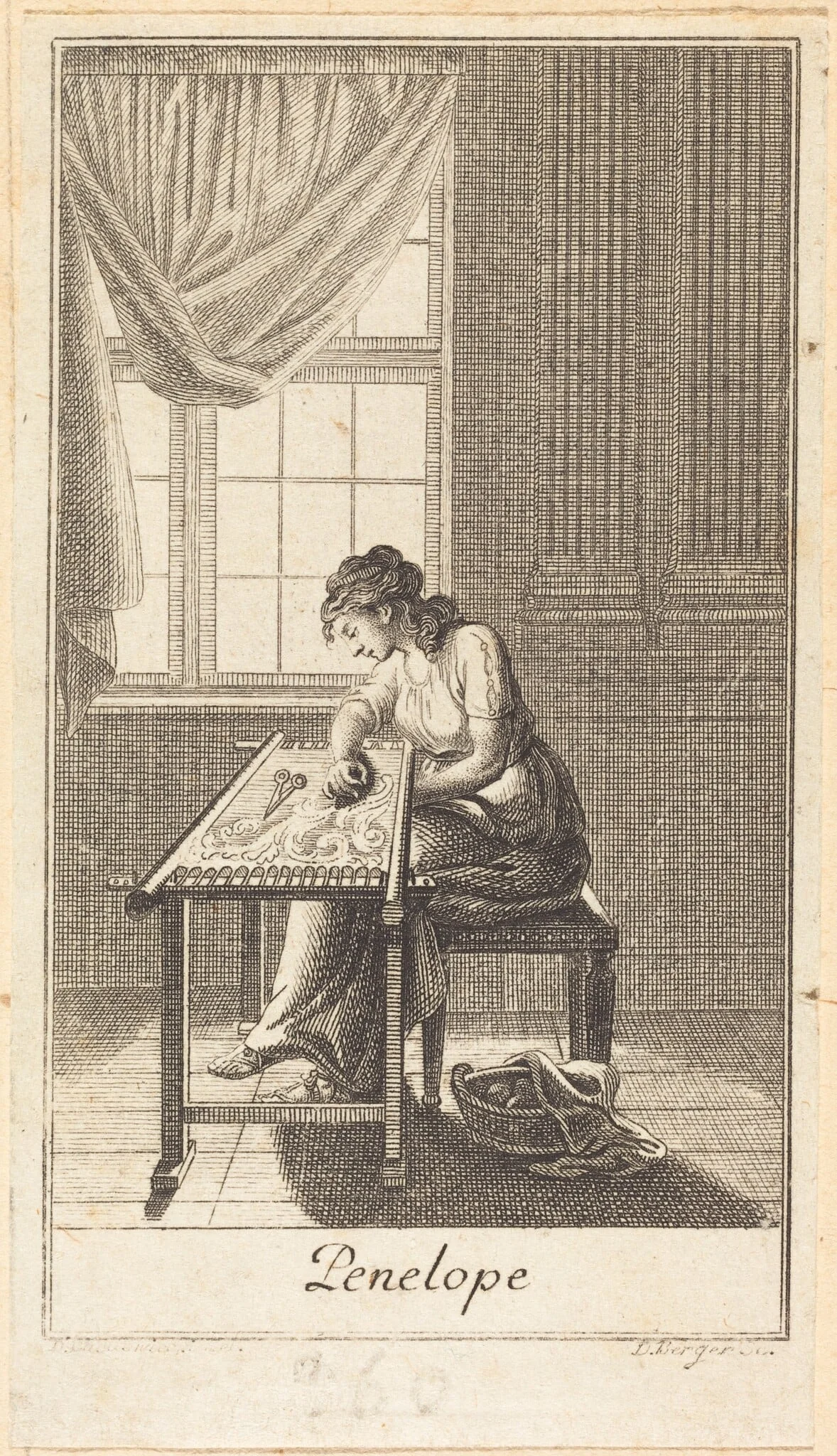 Penelope, by Daniel Berger, ink, 1780