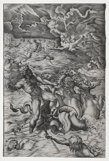 Neptune Calming the Tempest That Aeolus Raised Against Aeneas's Fleet