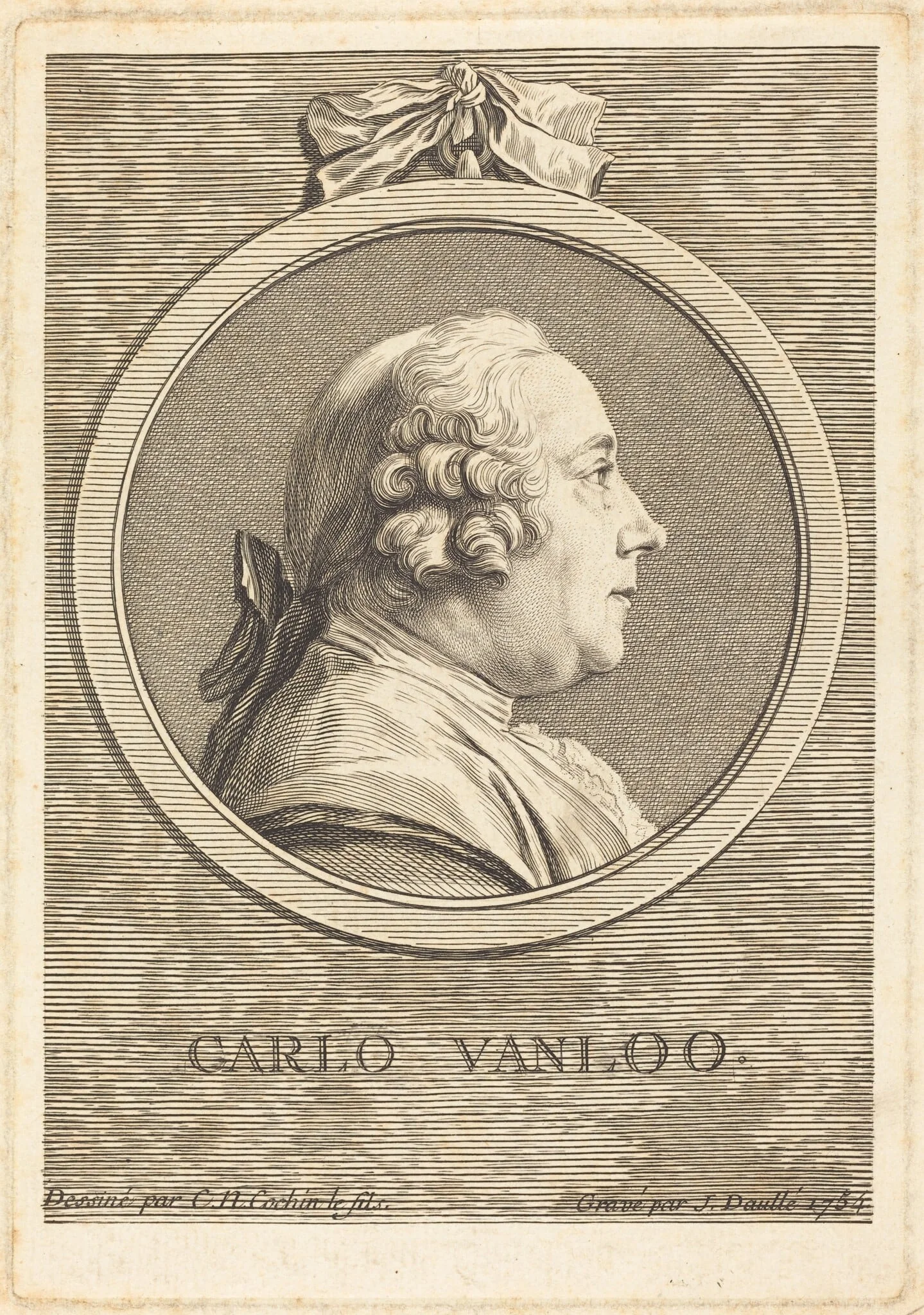 Carle Vanloo, by Jean Daullé, ink, 1754
