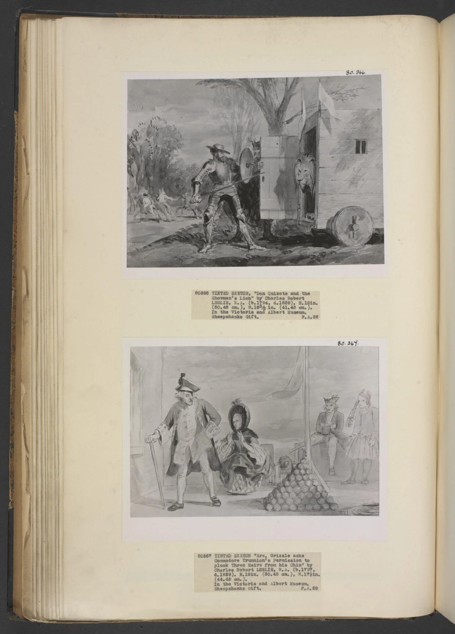 Don Quixote and the Lion, by Charles Robert Leslie, 1850