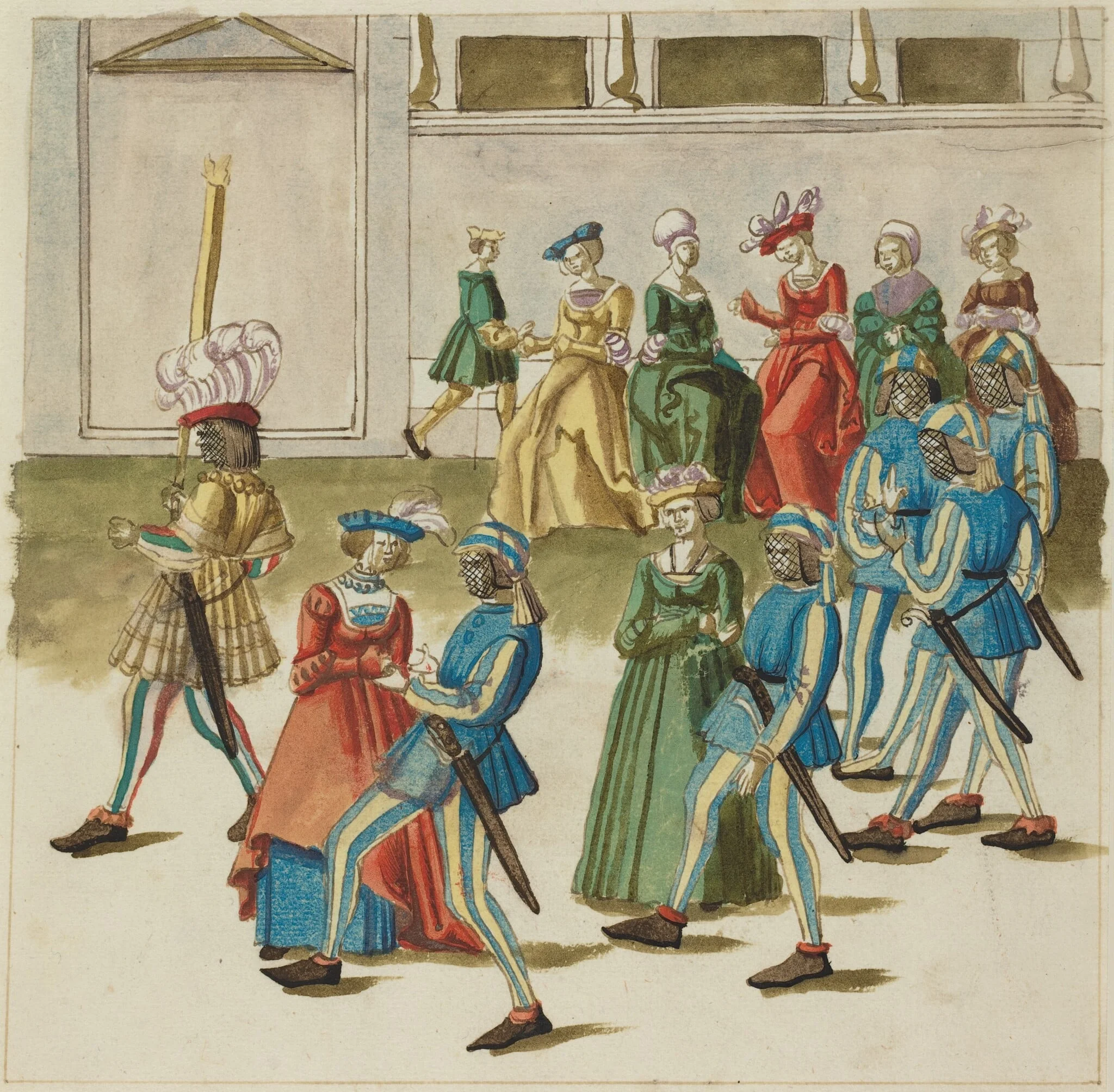Masquerade, by German 16th Century, ink, 1514
