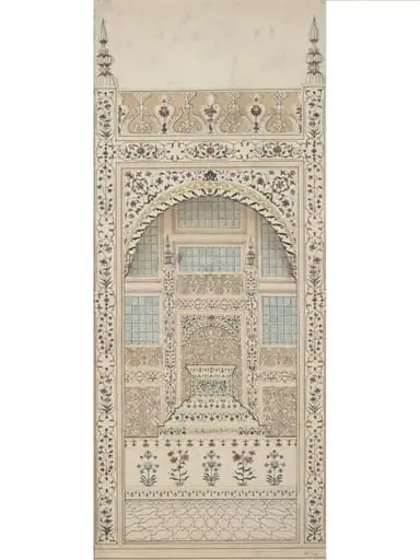 The marble screen around the cenotaphs of Shah  Jahan and Mumtaz Mahal, Agra.