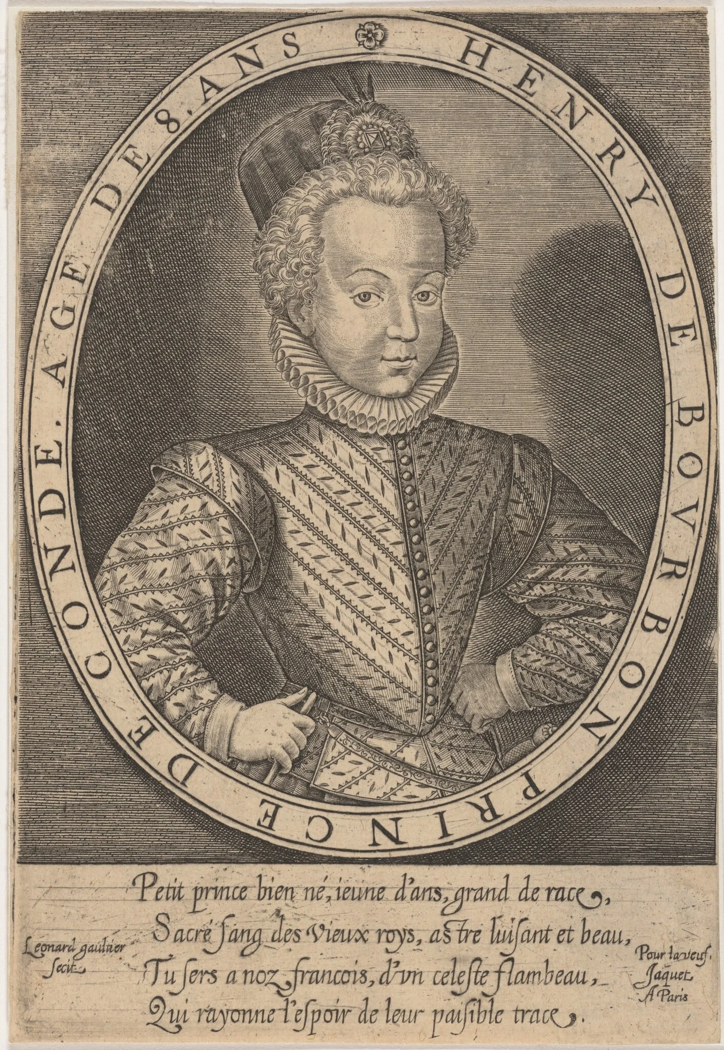 Henry II de Bourbon, Prince de Conde, by Léonard Gaultier, ink, 1604