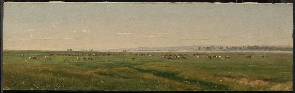 On the Platte River, by Worthington Whittredge, oil, 1866