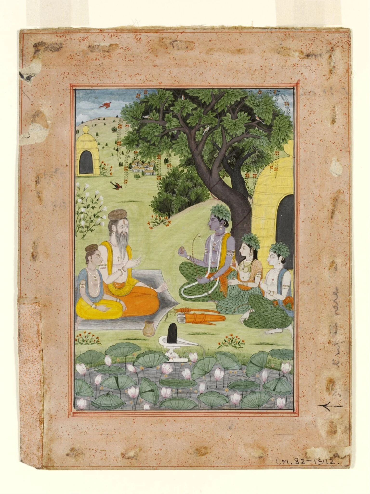 Rama, Sita and Lakshmana, by Unknown, paint, 1830