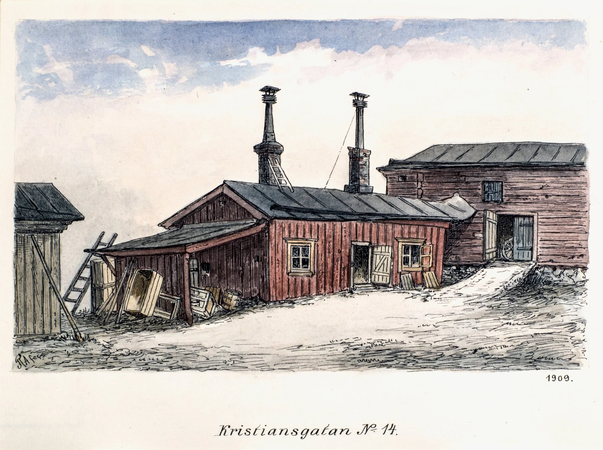 Kristianinkatu 14, Fabianinkatu 5, by Rudolf Åkerblom, 1897