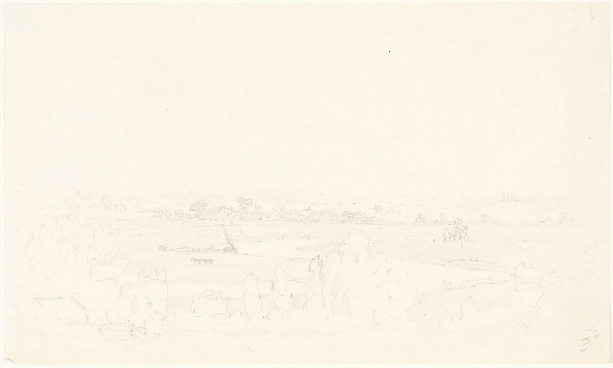 Landscape, by British 19th Century, graphite, 1801