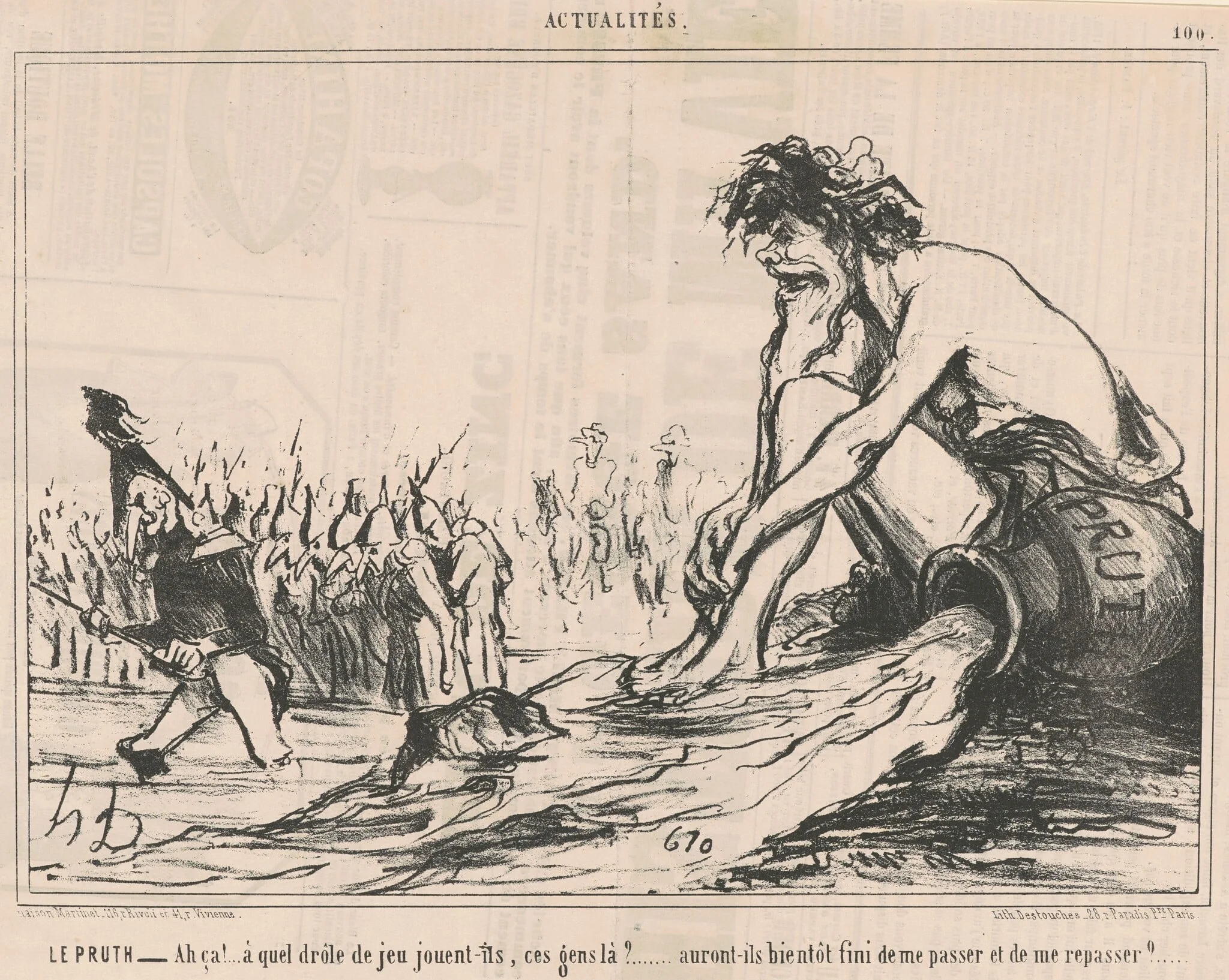 Le Pruth, by Honoré Daumier, ink, 1854