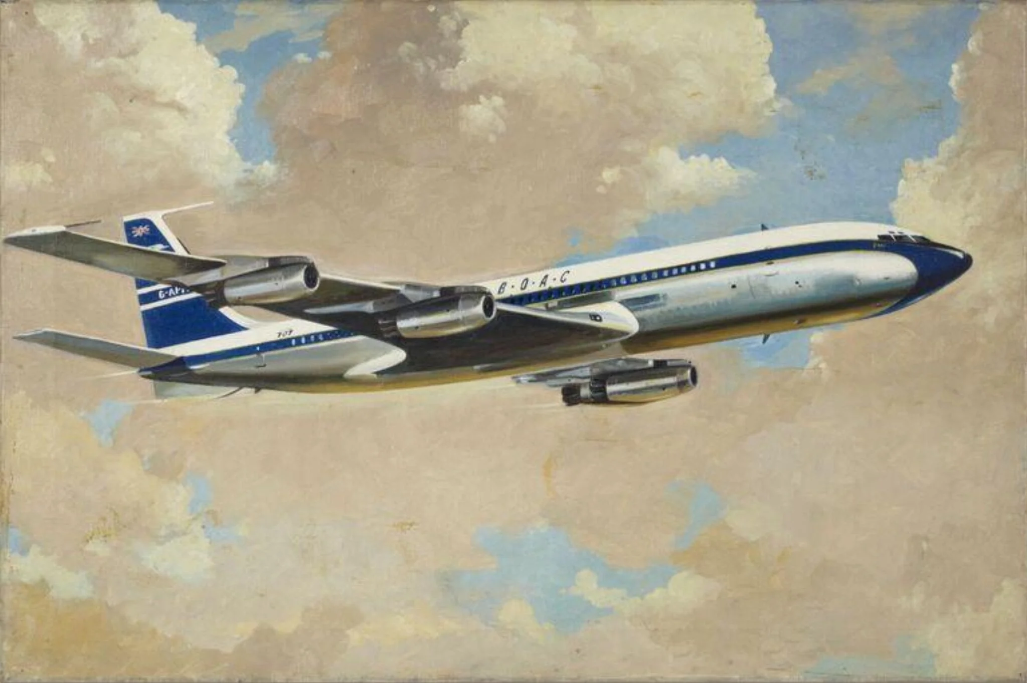 Boeing 707, by Unknown, paint, 1963