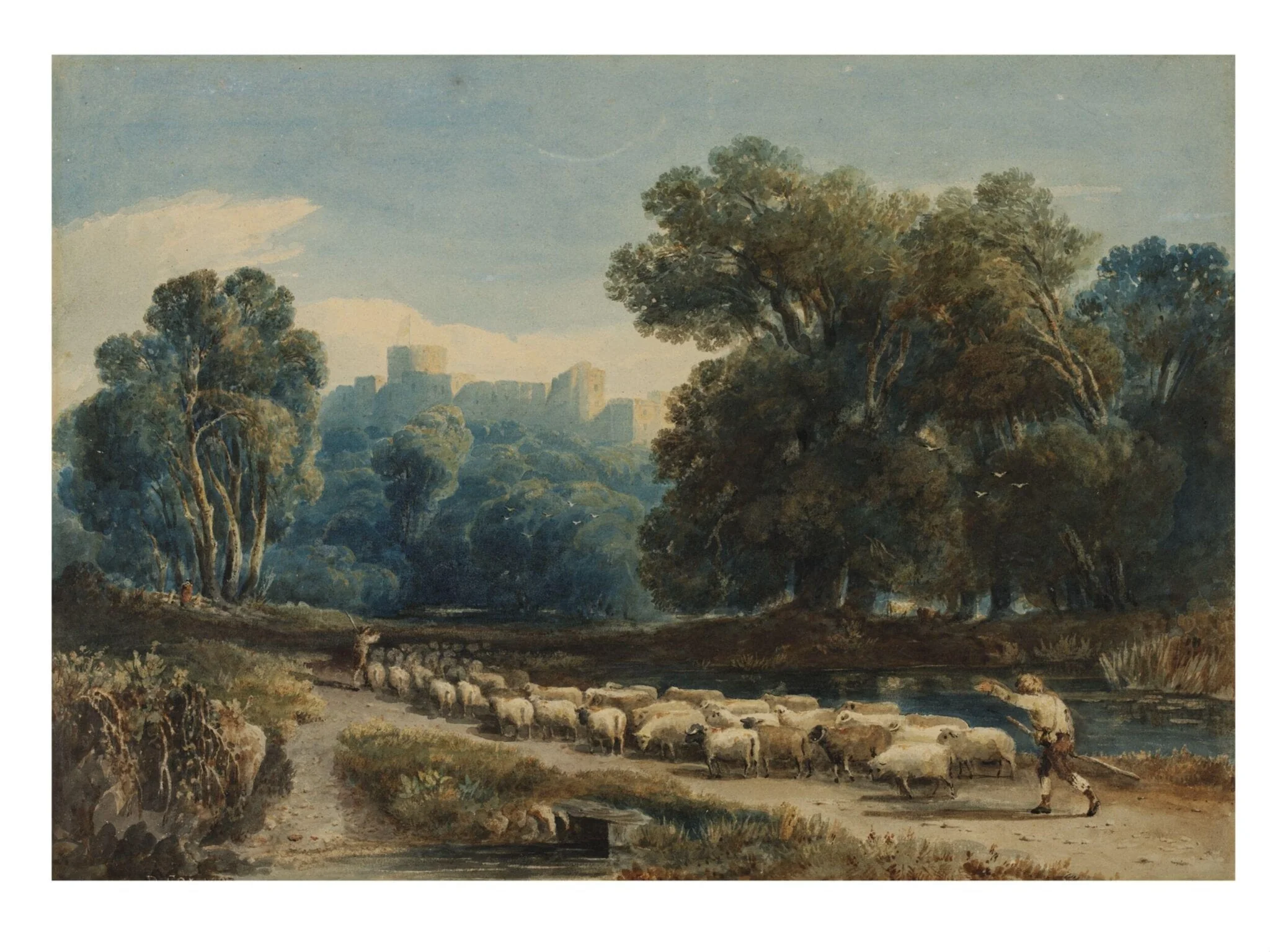 In Windsor Park, by David Cox, watercolor, 1807