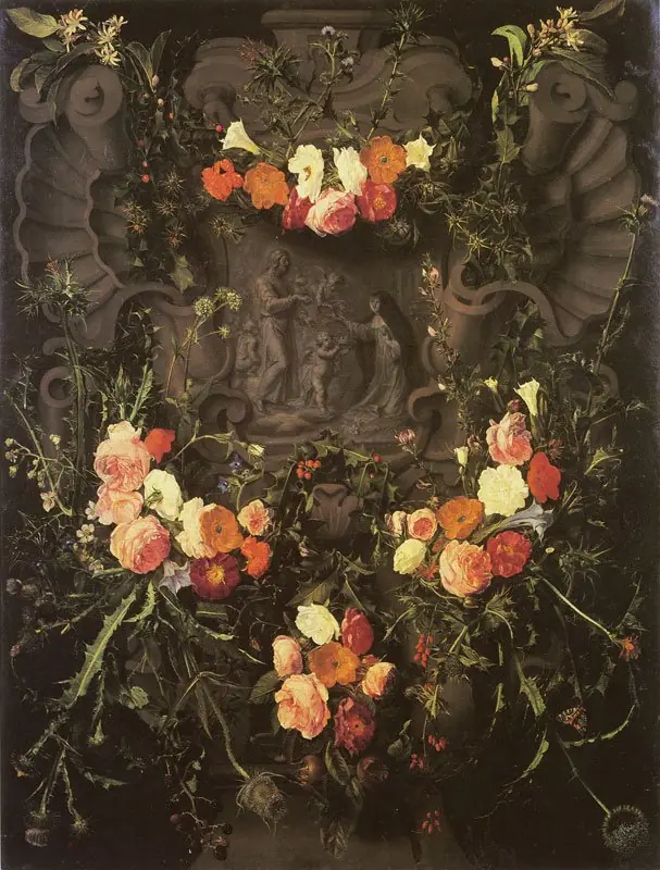 Saint Catherine of Siena Surrounded by a Garland of Flowers