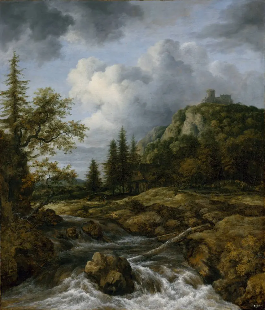 The Waterfall before the Mountain Castle