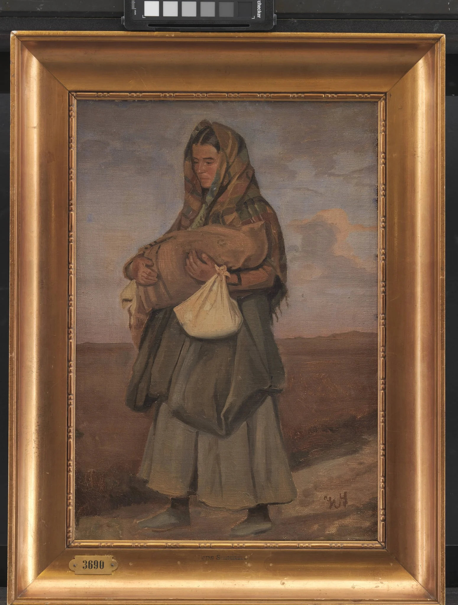 Taterkvinde med sit barn på heden, by Unknown, 1850