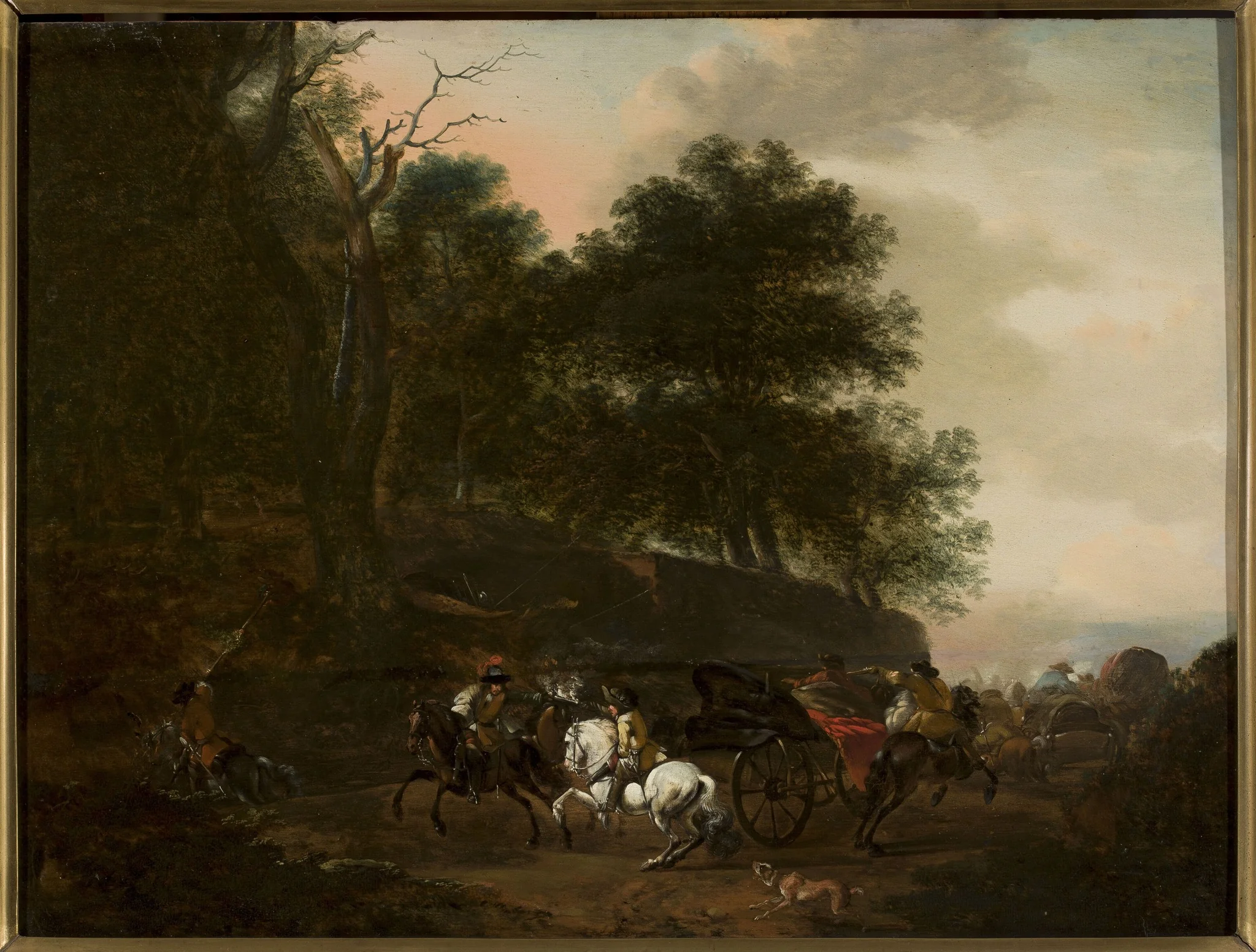 Assault on travellers, by August Querfurt, oil, 1738