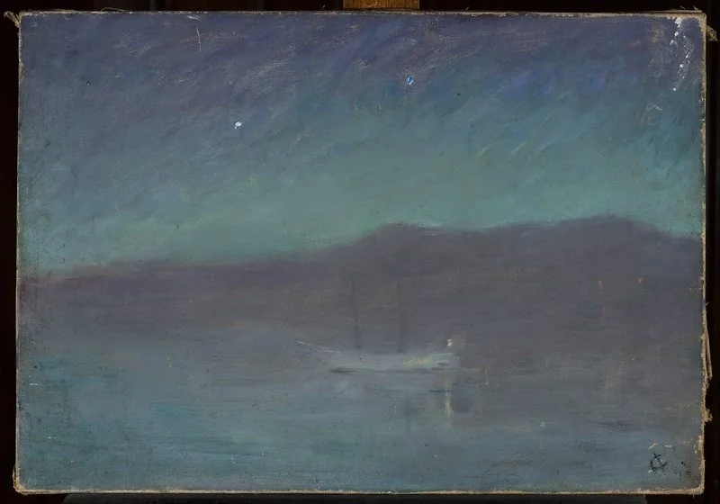 Yalta – night, by Jan Ciągliński, oil, 1900