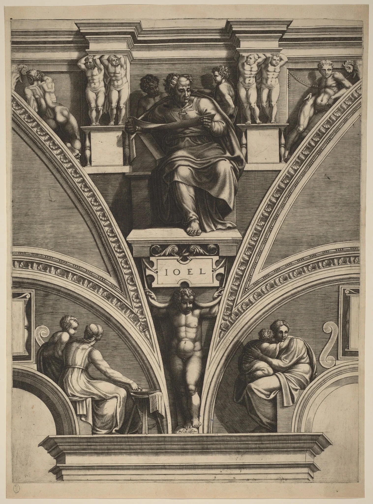 The Prophet Joel, by Giorgio Ghisi, ink, 1574