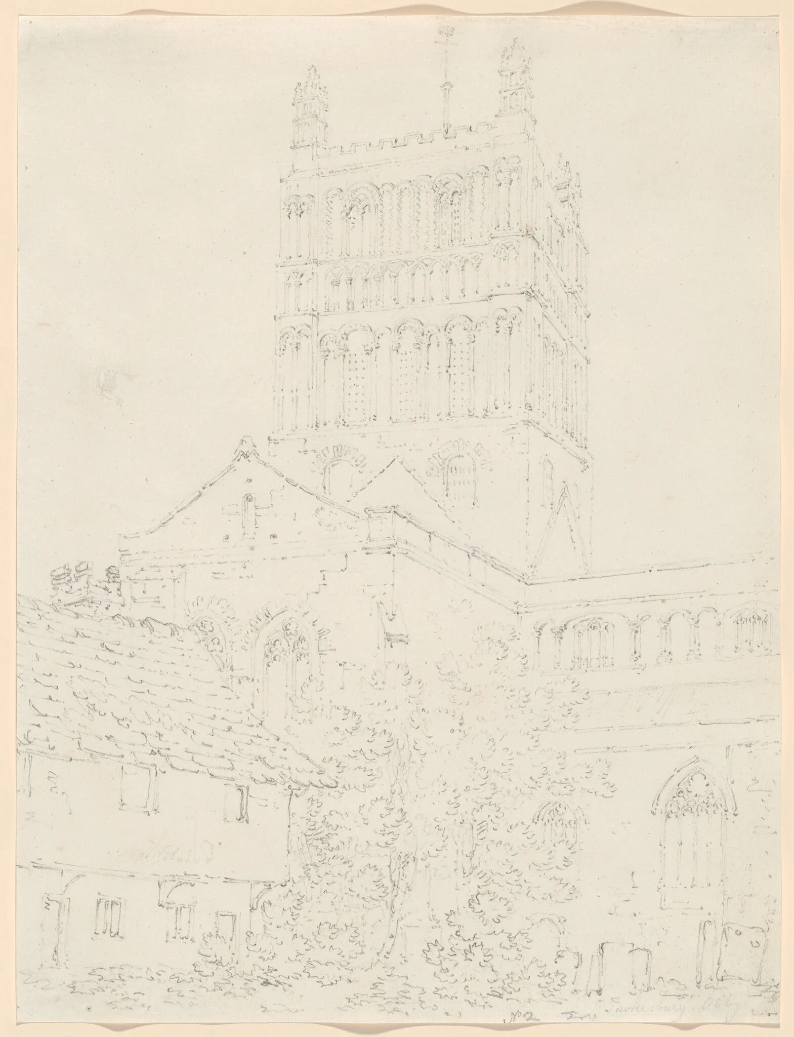 Tewkesbury Abbey No. 2, by Joseph Mallord William Turner, graphite, 1793