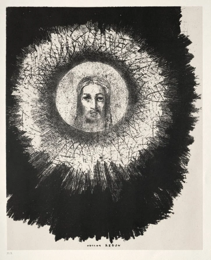 And In the Very Disk of the Sun Shines the Face of Jesus Christ, by Odilon Redon, 1888