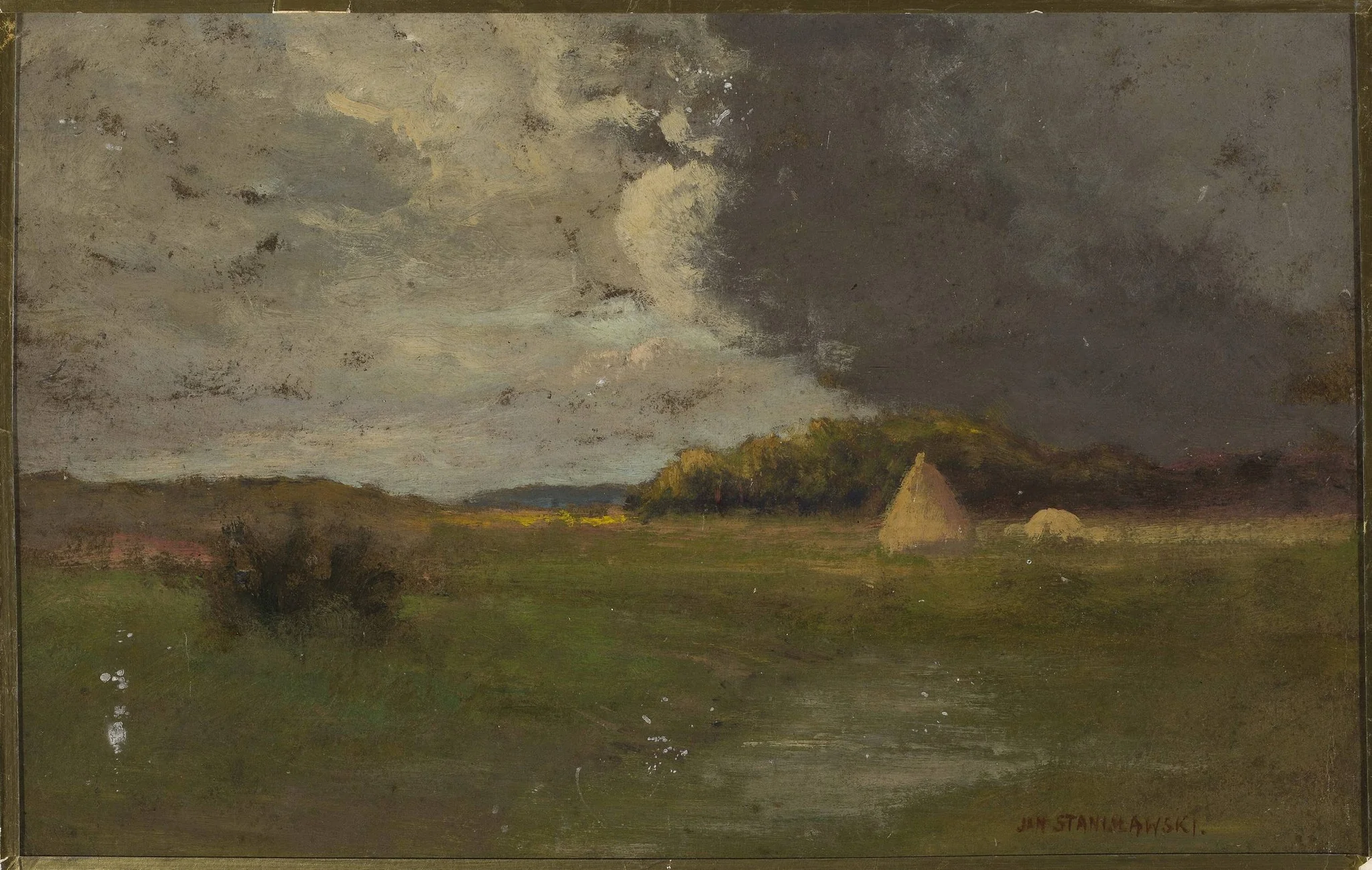 Landscape with a haystack