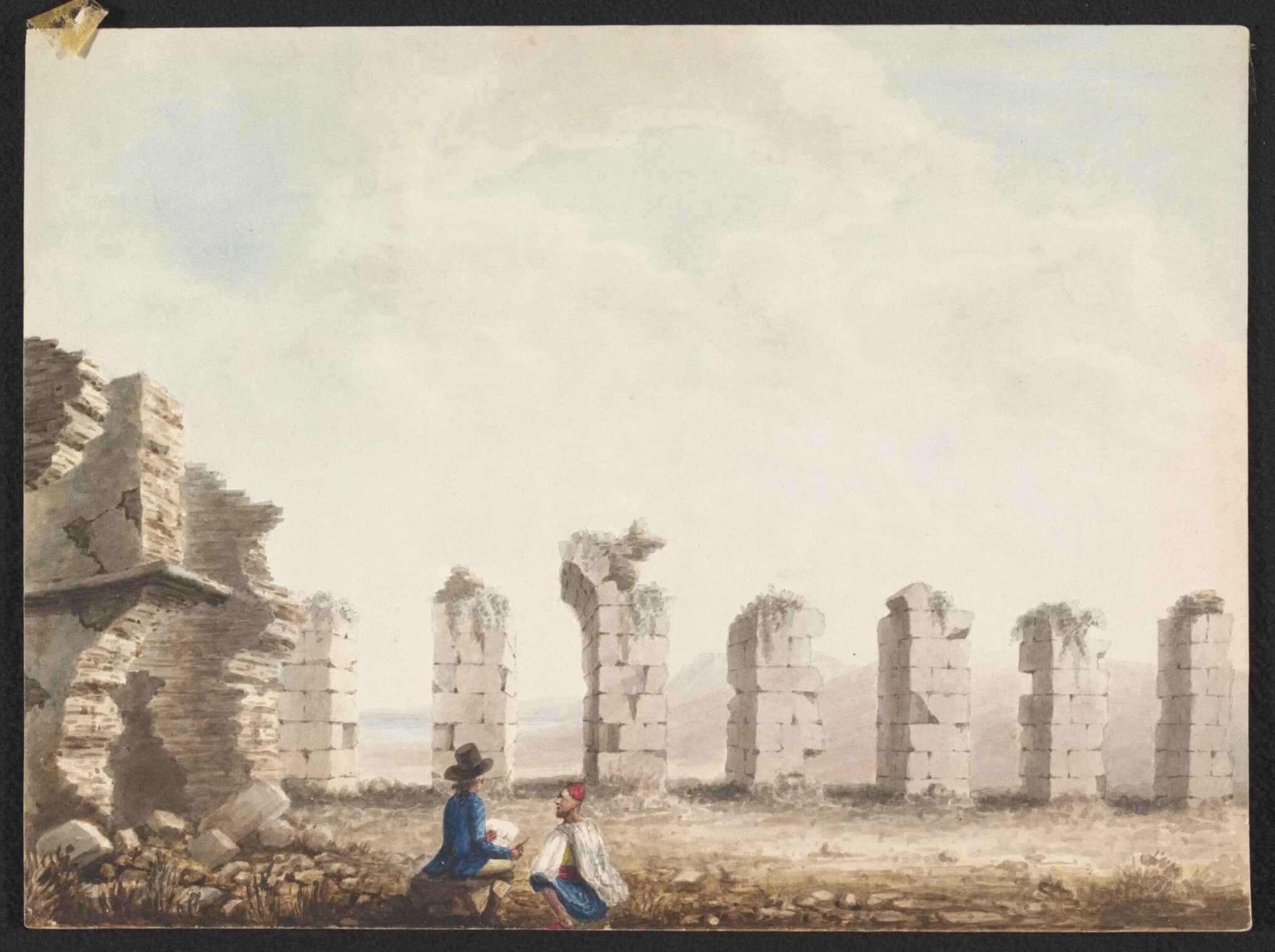 Part of the Ruins of an Aqueduct and Reservoir at Odena in Africa about 15 miles from Tunis
