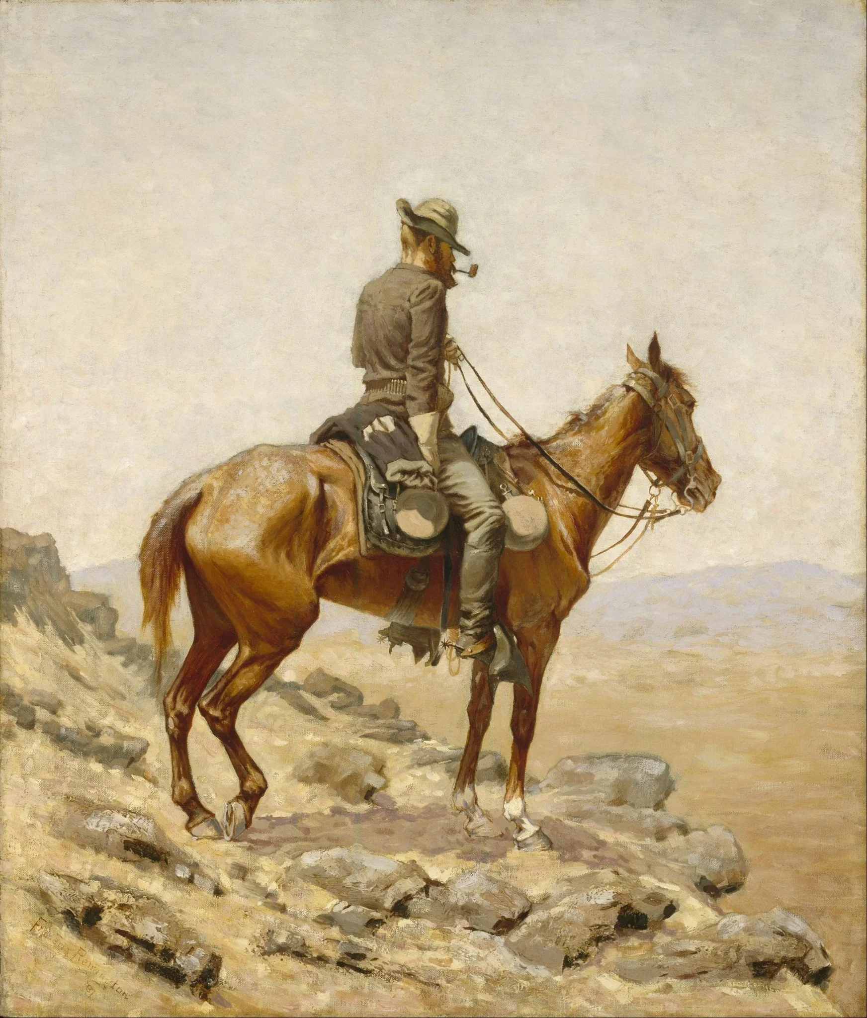 The Lookout, by Frederic Remington, oil, 1894