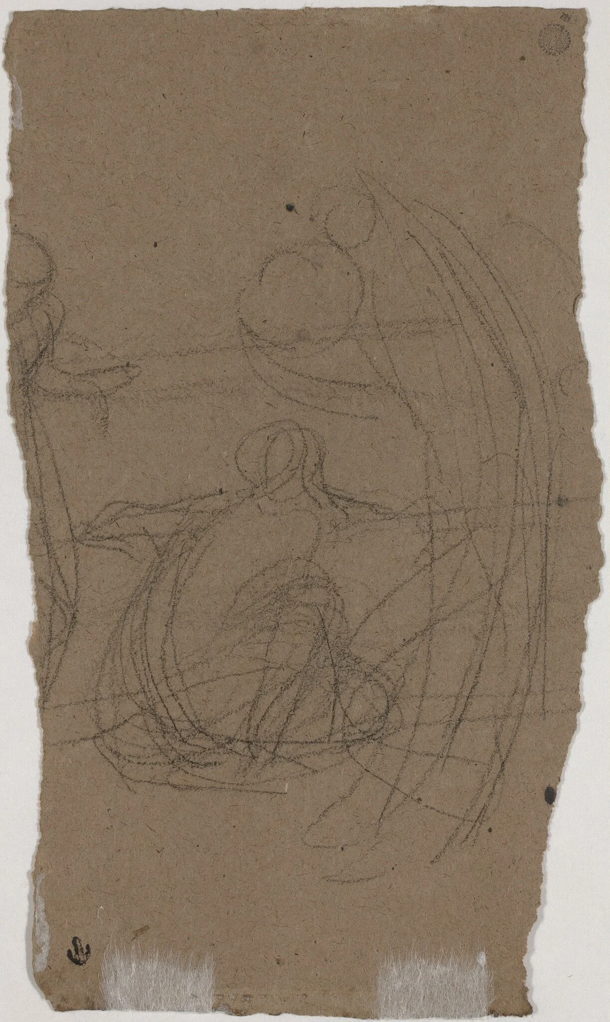 Study for "Variations in Blue and Green" [verso], by James McNeill Whistler, graphite, 1870