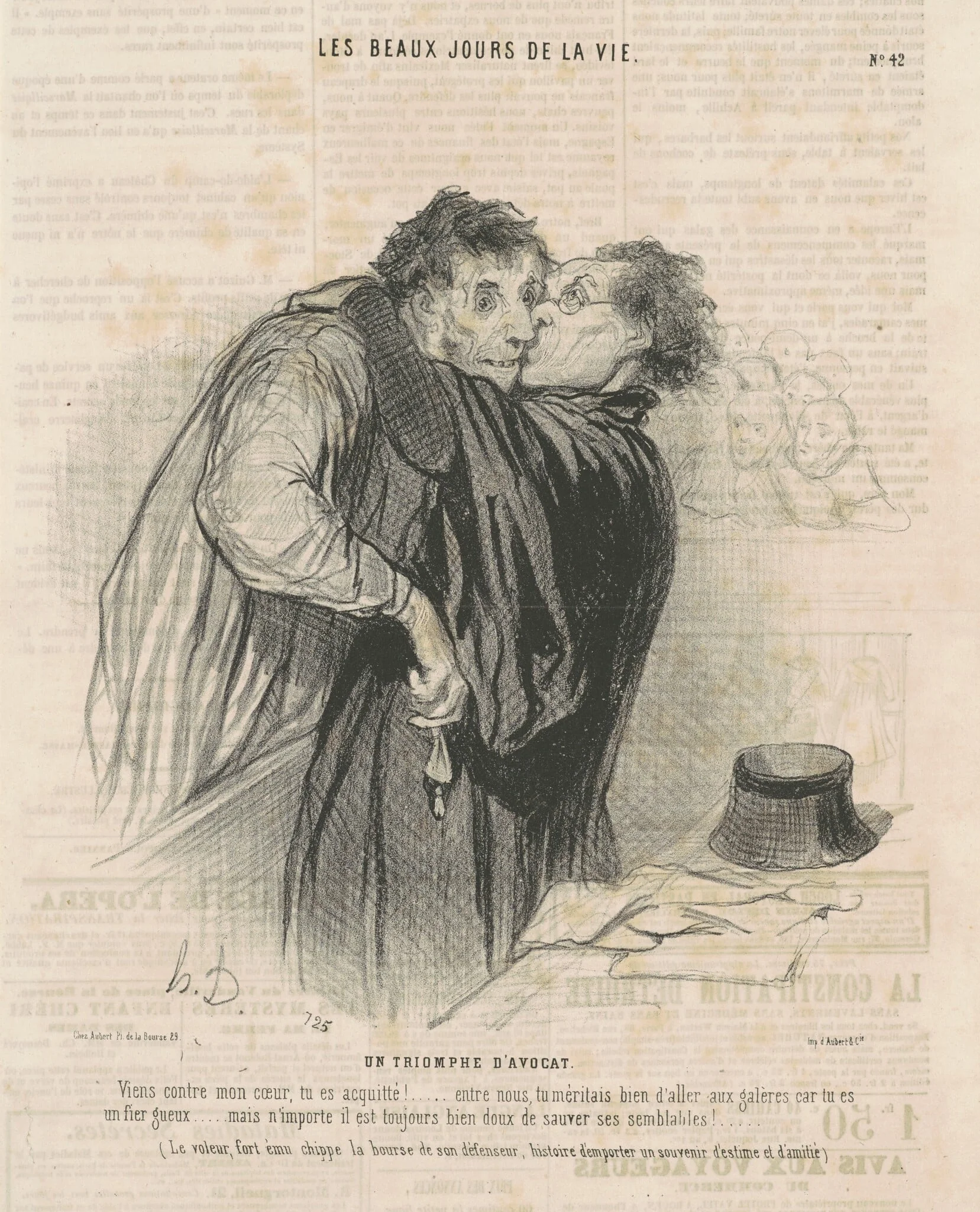 Un triomphe d'avocat, by Honoré Daumier, ink, 1845
