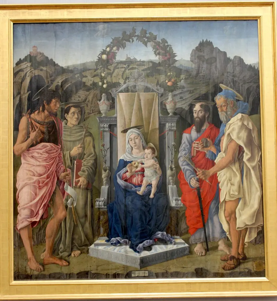 Virgin and Child enthroned with saints John the Baptist, Francis, Paul and Jerome