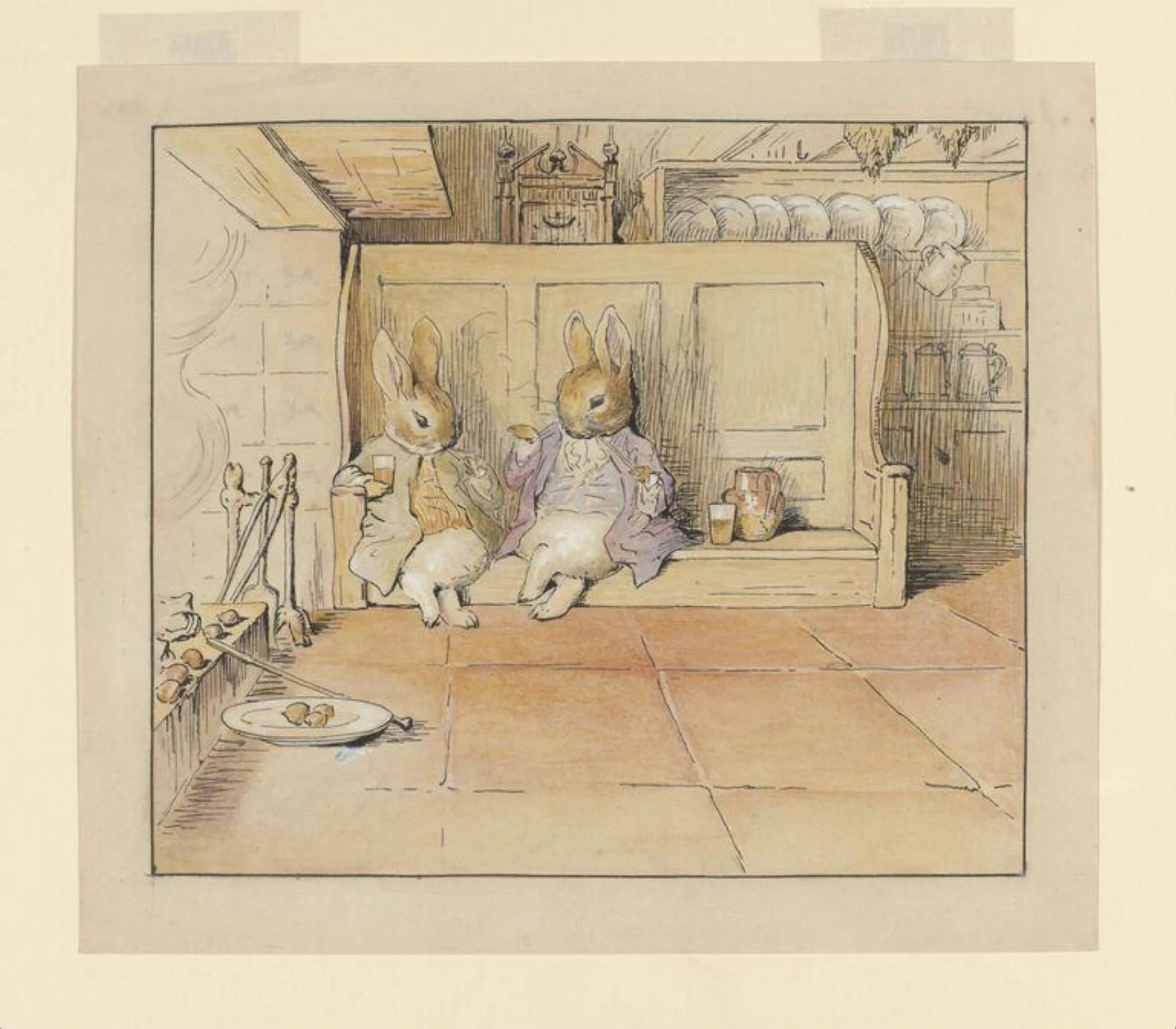 "Gentlemen came every day", by Beatrix Potter, watercolor, 1902