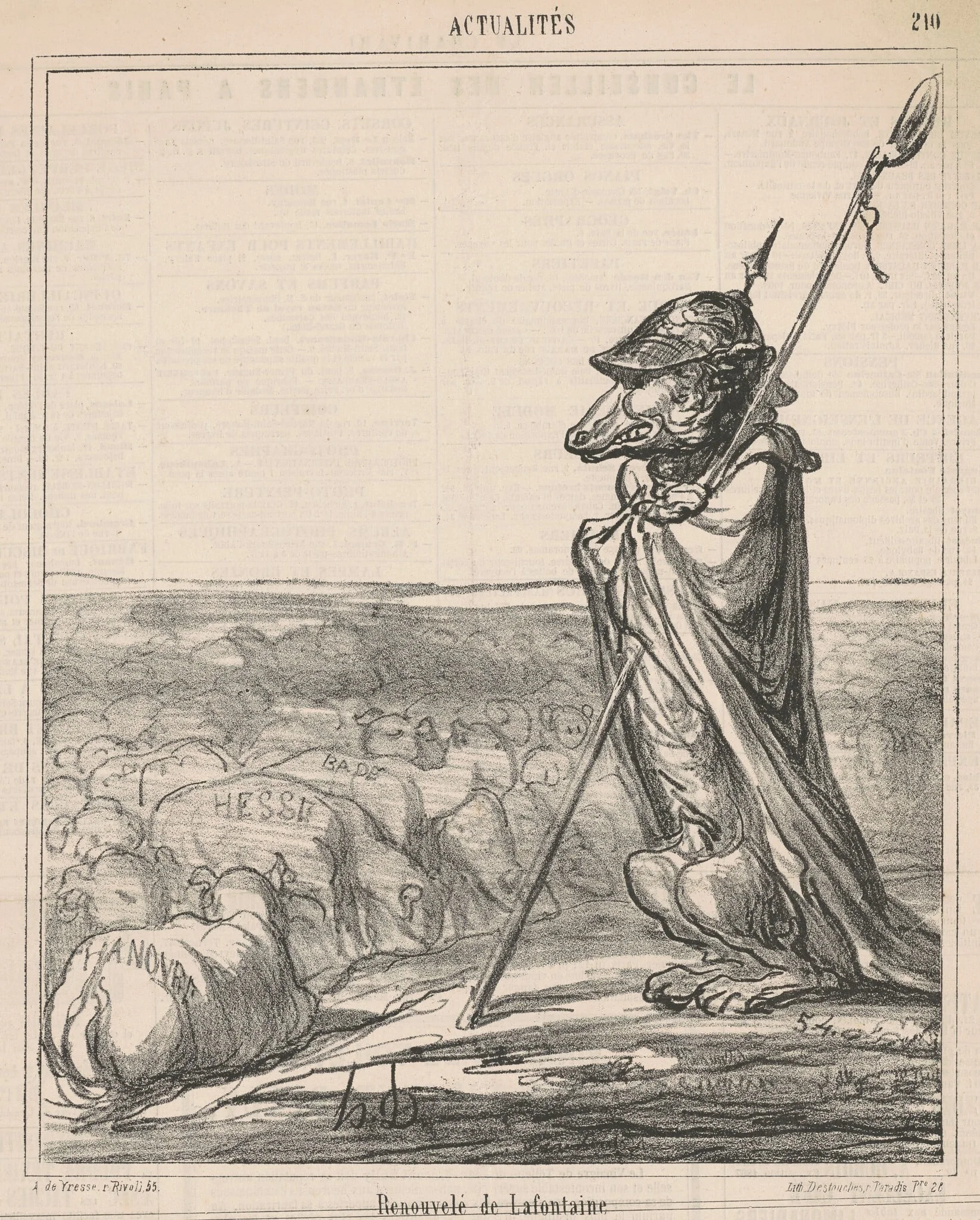 Renouvelée de la fontaine, by Honoré Daumier, ink, 1867