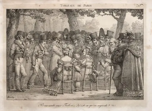 Promenade in the Tuileries.  What are they looking at?