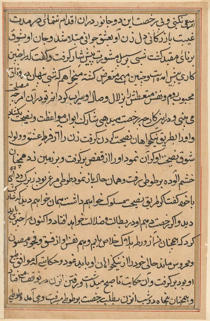 Page from Tales of a Parrot (Tuti-nama): text page