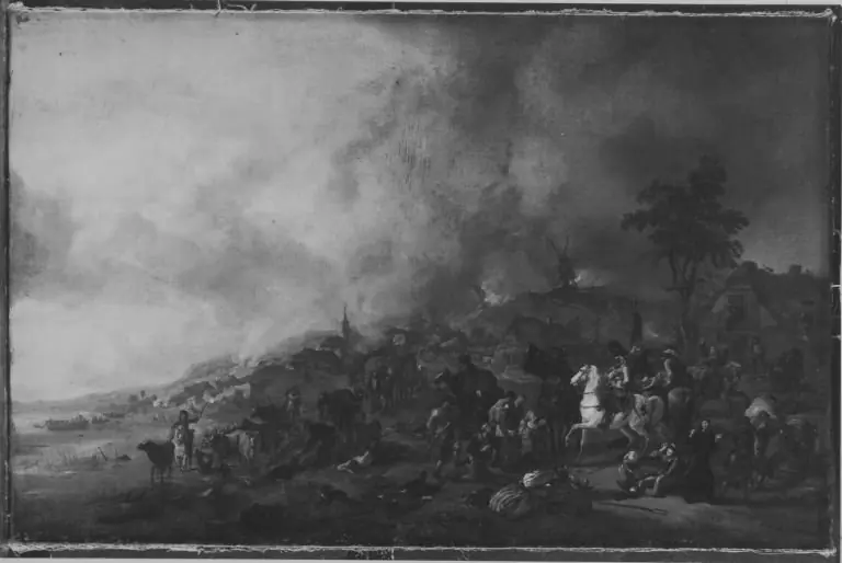Soldiers plundering a Village