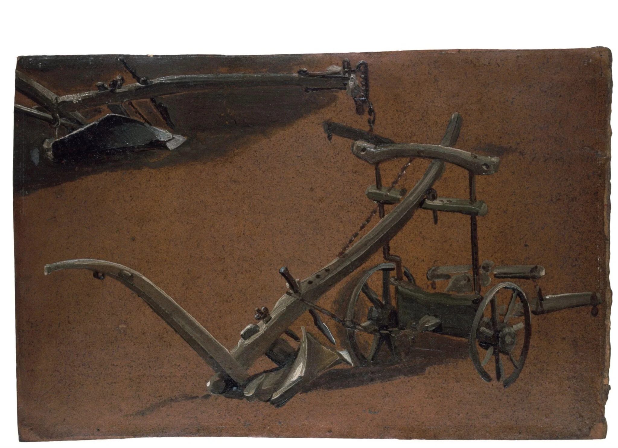 Studies of Two Ploughs, by John Constable, oil, 6